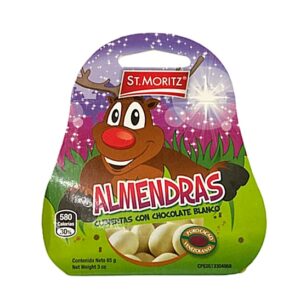 GRAGEADOS ALMENDRAS CON CHOCOLATE BLANCO NAVIDAD ST MORIT 85GR