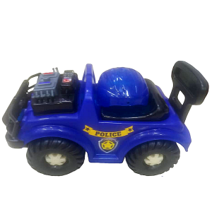 CARRO DE POLICIA CON SU CASCO