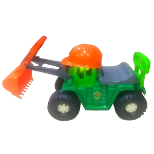 CARRO DE CONSTRUCTOR VERDE CON SU CASCO