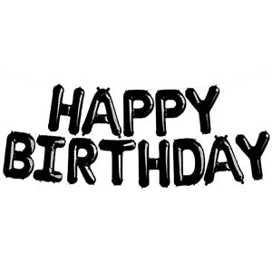 GLOBO HAPPY BIRTHDAY 16 PULGADAS NEGRO 13PCS