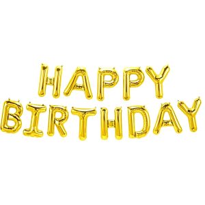 GLOBO HAPPY BIRTHDAY 16 PULGADAS DORADO 13PCS