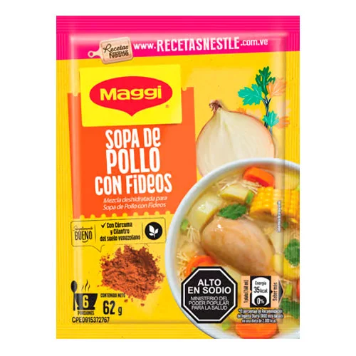 SOPA DE POLLO CON FIDEOS MAGGI 62GR