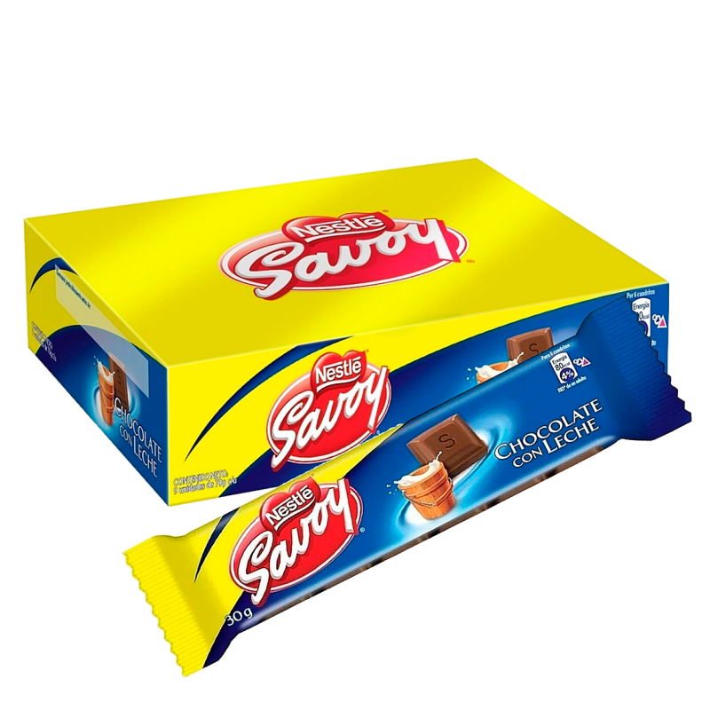 CAJA CHOCOLATE SAVOY LECHE 12UNID X 30GR