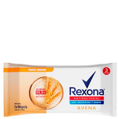 JABON REXONA ANTIBACTERIAL AVENA 3PACK X 110GR