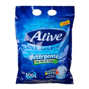 DETERGENTE EN POLVO ALIVE TODO TIPO DE ROPA 500GR