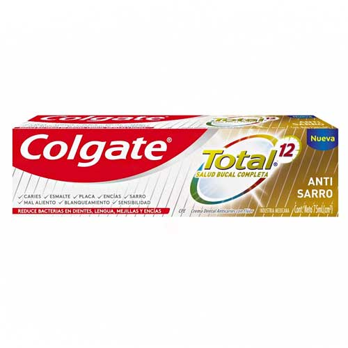 PASTA DENTAL COLGATE TOTAL12 ANTISARRO 75ML