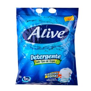 DETERGENTE EN POLVO ALIVE TODO TIPO DE ROPA 1KG