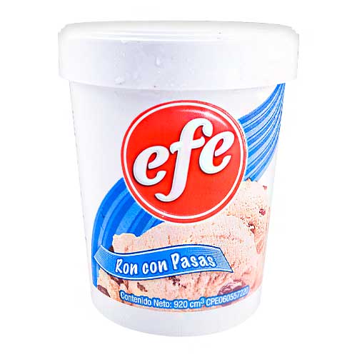 HELADO EFE RON CON PASAS 920ML