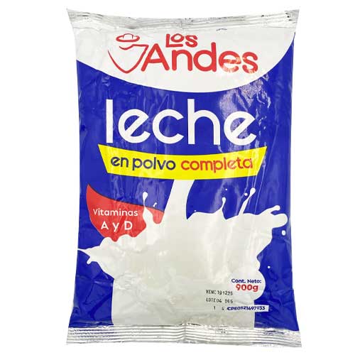 LECHE EN POLVO COMPLETA LOS ANDES 900GR